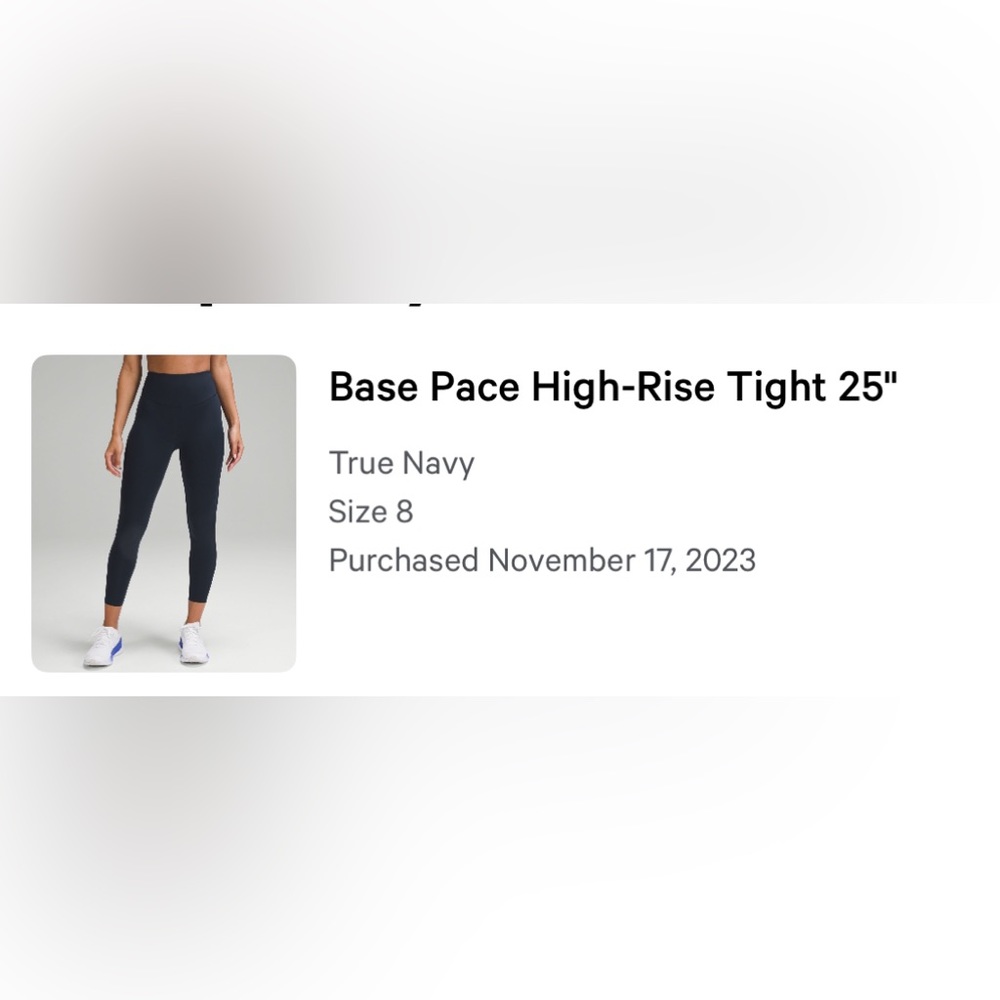 NWOT Lululemon Base Pace ~ Navy blue